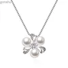 Colares pendentes fofos 925 Sterling Silver Pearl Pinging for Women Wedding White Natura