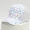 Kogelcaps gaas materiaal honkbal hoed voor meisjes vrouw delicate volledige pailletten