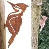 Dekorationer Elegant trädgårdsskydd Design Pileated Bird Rusty Metal Silhouette Yard Bird Decor Silhouette Lawn Tree Metal Decoration Rust