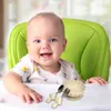 Geschirrsets Baby -Fütterungsset LED Absetzlieferungen Niedliche Kürbis -Design -Geschirr Silikon mit Softlöffelgabel