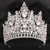 Tiaras koreanska elegant Big Crystal Crown Girls Wedding Party for Women Gift Bride Queen Bridal Tiaras Hair Accessories Pannband