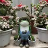 ZK20 Groothandel Outdoor Patio Small Creative Decoration Ornament Cute Resin Frog Garden Ornament Flower Pot Succulent