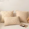 Almohada cubierta beige de 45x45 cm lino de algodón sólido para decoración del hogar sofá silla sala de estar dormitorio