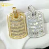 Hot Sell Sell 925 Silver Emerald Diamond Diamond Cionicino hip Hop Dog Tags Charms D Color Coissanite Necklace Cioncant Cipant Out JewelryDesigner Jewelry