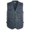 8xl 9xl 10xl manlig casual sommar i stor storlek bomulls ärmlös väst med många 16 fickor män multi pocket pograph waistcoat 240428