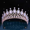 Tiaras роскошная элегантная сине -зеленый розовый пурпурный белый опал хрустальная тиара для женщин свадьба девочки Новая вечеринка корона аксессуары для волос