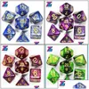 Gambing Leisure Sports Games Outdoors Color Color Dice Set D4-D20 Donjons et Dargon RPG MTG Board Game 7PCS / Set Drop Livrot 2021 DH3DZ