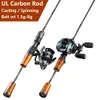 ULUltralight Carp Trout Bass Fishing RodSolid Carbon Fiber Rod TipsSpinningCastingStream Lake Lure Fishing Rods2 Sections 240425