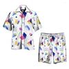 Men's Tracksuits C Hawaiian Streetwear Suit 2-piece Vintage 3D Printed Shirt Plus Size Beach Shorts