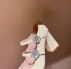 女性RVハイヒールドレスシューズサンダルシューズレディーポンプ有名なデザインウェディングポンプ先の尖ったつま先の金属バックル装飾されたストラップセクシーな女性靴