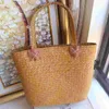 Vases Wicker Basket Straw Bag Woven With Handle Home Flower Shopping Tote For Picnic Desktop Women's