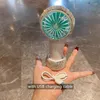 Decorative Figurines Handheld Fan With Rhinestones Fixation Seat Mini Travel Portable USB Rechargeable Silent Student Desktop Small Cooling