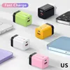 Caricatore USB da 38 W pd pd da 38 W Plug Eu/US PD Adattatore per telefono cellulare Caricatore USBC VELOCEMENTO per iPhone Samsung Xiaomi