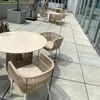 Obozowe meble nordyckie krzesła na zewnątrz nowoczesne wodoodporne ochronę przeciwsłoneczną ogród balkonowy patio tylny fotel stołowy zestaw stołowy zestaw
