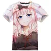 T-shirts Nieuwe 2023 Anime Love Is War 3D Printing T-Shirt Fashion Street Clothing Mens Sports Casual T-Shirt Cavai Girls Hip Hop T-Shirt Topl2404