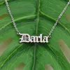 Chris Old English Name Collier en acier inoxydable 18K Gold pour femmes bijoux Plaque name