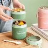 Bento-Kisten Edelstahl Vakuumbecher Suppe Lunchbox Aufbewahrung Heizung mehrschichtiger Lebensmittelbehälter Büro Hot Pot Bento Q240427