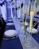 Świece 3PCS Crystal Candle Holders Acryl Candlestick Centerpiecess Road Candelabra Centerpieces Wedding Porps Christmas Deco