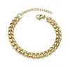 Chain Hip Stainless Steel Curb Cuban Bracelet Men Simple Gold Color Mens Uni Wrist Jewelry Bangle Gift 231016 Drop Delivery Bracelets Otc2I