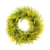 Flores decorativas de 35 cm Corona de puerta de entrada Simulada eucalipto hojas de primavera hecha a mano para el verano para la boda accesorios de decoración de las ventanas de la pared