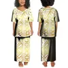 Abiti casual per bambini Puletasi Custom Polynesian Girls Set Skirt Summer Short Short-V-Neck Long Top and White