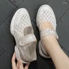 Casual Shoes Women's Fashion Vulcanized Flat Sole Fish Silk Breathable Soft Single Large Size 42