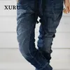 Xuru - Europeisk och amerikansk stil snör upp jeans för kvinnor street trend hög midja harlan byxor k7-696 240419
