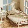 1 12 pop huis metalen poppenhuis bed mini poppen meubels realistisch bed polsbed bed kawaii vintage miniatuur bed 240429