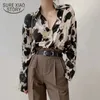 Blouses feminina camisas de vaca impressão de vaca camisetas mulheres longas blusas de moda coreana de moda coreana Camisa de chiffon strtwear tops primavera 13486 y240426