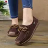 Chaussures décontractées Moccasins Femmes Flats 2024 Automne Woman Locs Lace Up Femme Femme en peluche Ballet Maman Femme Walking Shoe Reconfort