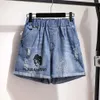 Plus Size 6xl 150 kg hohe Taillen -Denim -Shorts Hosen weibliche Kurzjeans für Frauen Sommer Damen 240420