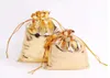 100 PCs Gold Gaze Gaze Satin Slacs de cordão 4sizes bolsas de embalagem de jóias de casamento Nice Gift Bags Factory1316670