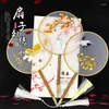 Decorative Figurines Chinese Style One-sided Embroidery Group Fan