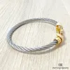 Modearmband Edelstahl Drahtseil Magnetschnalle Horseshoe Armreifen U-förmige Kopf Micro eingelegtes Armbänder Accessoires mit Schmuckbeutel Großhandel