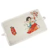 Bomulls- och linnelitteratur och konst Små färsk plånbok Korsa korta kinesiska antika stil Hanfu-tillbehör handgjorda tvåfaldiga tryckta kort