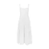 Mingmingxi White Womens Summer Dress Leinen-Rohmisch