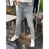 Jeans masculinos Vintage Luxo KPOP 2024 Casual Slim Jeans Spring e Autumn Ripped Style Streng