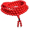 Bracelets de liaison Bracelet Natural Cinnabar Pi XIU 108 Perles Année de naissance chanceuse Male et femelle Better Luck Rosary Collier Ornement