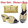 Dress Shoes Yellow Color Italian Ladies And Bags To Match Set Decorated With Rhinestone Nigerian Women Wedding Bag Sets