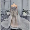 Ebi arabe sirène aso luxueuse robe de mariée cristaux en perles entraîneuses robes de mariée sexy robes zj220 es