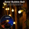 Dekoracje światła słonecznego światła na zewnątrz LED Solar Bubble Ball Light 8 Tryby Wodoodporna lampa na imprezę w ogrodzie wystrój wakacyjny oświetlenie