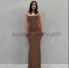 Temel gündelik elbiseler tasarımcısı yaz spagetti kayışı siyah uzun elbise kadınlar kolsuz katı sıska bodycon trompet maksi seksi vestidos h6d9