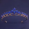 Tiaras 7 Renk Kristal Tiara Taç Kadınlar için Kızlar Zarif Gelin Prenses Kraliçe Düğün Elbise Partisi Mücevher Aksesuarları