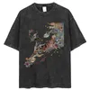 Kunst abstraktes grafisches T-Shirt Öl Graffiti-Stil gedruckt kurzärmelig T-Shirt übergroße Baumwolle Retro Y2K Herren und Frauenkleidung 240426