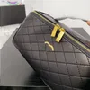 Chanei Designer Bolsa Cosmética Bolsa de maquiagem Luxuris Make Up Bag Large Travel Bolsa de maquiagem cosmética Bola de alta qualidade de couro genuíno Materi vkxa