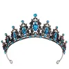 Tiaras Accessori per capelli a corona cristallina rosa rosa rosa retrò tiara per donne ragazze festeggiatori di abbigliamento per capelli da sposa a corona da sposa gioielli