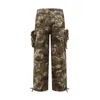 Pantalon masculin cargo de camouflage de rue High Street avec poches pantalons hip hop en forme de joggeurs amples de style militaire en forme en vrac