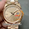 228235 Día A2836 VR3255 Reloj automático de hombres GMF V3 Rose Gold Diamond Dial Dial 904L Presidente de acero Bracelet Super Edition misma Tarjeta 2024 Peso de peso Purando