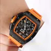 Designer mechanische Uhren Luxus -Herren Uhren Sportwachen Serie RM 011 Orange Keramik in limitierter Auflage Herren Mode Freizeitsport Mechanical Watch