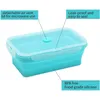 Bento Boîtes 4 Conteneurs de rangement alimentaire pliables en silicone avec boîte à lunch au couvercle et sans bisphénol A adapté aux salles de cuisine Q240427